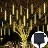 Luces De Meteorito LED Solar Para Jardín Navidad Y Fiesta Decorativas Impermeables De Lluvia De Hidrometeoritos 30/50CM Con Cadena De Luces Faeirys - details 0