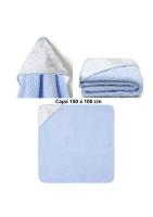 Interbaby Pack Cajita Capa de Baño + Doudou Elefante con el Nombre del Bebé Regalo Recién Nacido Bordado y Vinilo Color Azul - details 4