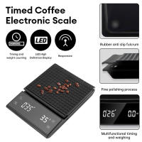 Báscula De Café Precisión Alta 3kg/0.1g Con Pantalla LCD Retroiluminada Y Timer Accesorios De Cocina Digital ABS+Silicona - details 1