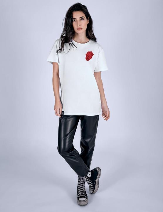 Le Crâne Camiseta Stones Blanca Hombre Manga Corta Rock And Roll