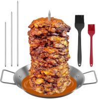 Juego De Brochetas Para Barbacoa Brasileña Vertical Con Placa De Asado Removible Y Base Redonda Para Pollo Entero Salchicha - details 1