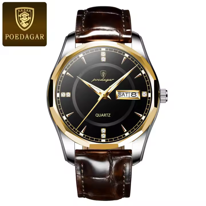 Nuevo reloj de moda para hombre, reloj de cuarzo con calendario de acero de tungsteno resistente al agua para hombre. - 1
