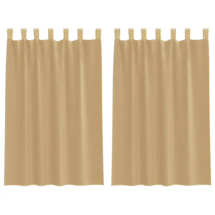 Cortinas de gasa con bolsillos para varillas 2 uds. arena - 1