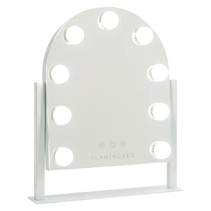 Flamingueo Espejo Maquillaje con Luz - Espejo Tocador 9 LED Tocador de Maquillaje con Luz 3 Modos Posición Regulable Espejo Led Maquillaje - 1
