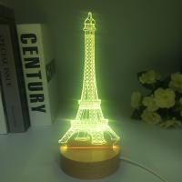 Lámpara 3D De Madera Eiffel Tower Con Luz LED Cambia De Color Decoración Para El Dormitorio De Los Niños Regalo Para Cumpleaños - details 6