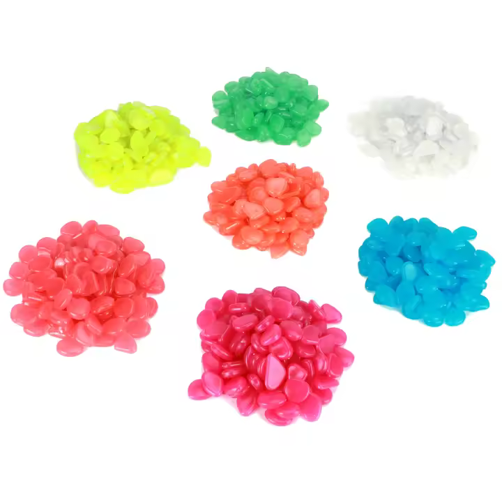 700 piezas de piedras luminosas fluorescentes de colores brillantes para decoración de caminos de jardín - 1