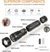 Linterna Táctica Recargable Super Potente LED XHP120 XHP90 Torcha Luz USB Para Camping Y Bricolaje Material De Aluminio - details 12