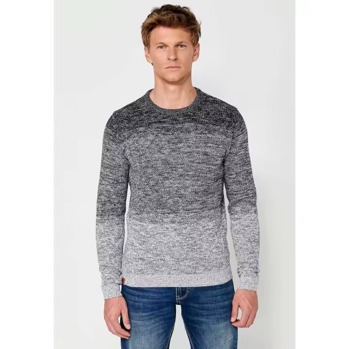 Koroshi Jersey tricot de manga larga de Algodón con Cuello redondo de color Navy para Hombre - 1