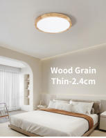Lámpara De Techo LED Moderna Con Patrón De Madera Dorado Tres Colores Para Iluminación Doméstica Cocina Dormitorio Baño - details 0