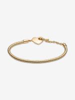 Pandora - Pulsera Pandora Moments with Cadena de Serpiente y Barra en T with Corazón-Baño de Oro de 14K - details 3
