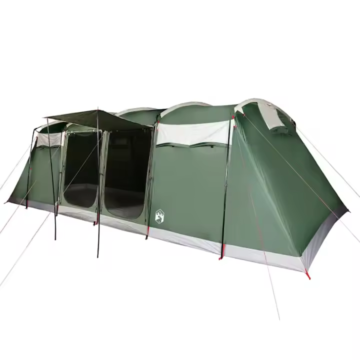 vidaXL Tienda de campaña familiar túnel 8 personas impermeable verde - 1