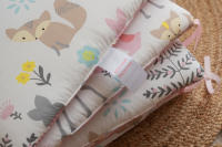 LALA - Ropa de Cama para Cuna de Bebe, ropa de Cama para Nuevo nasido, Valla anticolisión para Bebé, Algodón Puro, Zorro Rosa, 30x30x6, Pieza Enter Lavada. - details 7