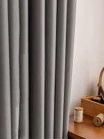 Cortinas De Bloqueo De Luz Negras Para Dormitorio Y Sala De Estar 1 Panel Terciopelo Moderno Impermeable Y Aislante Termo - details 4