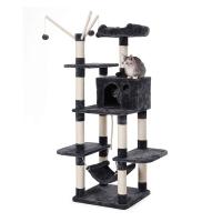 Árbol para gatos rascador con nidos, hamaca, plataformas y bolas de juego, altura de 154 cm en colores opcionales - details 4