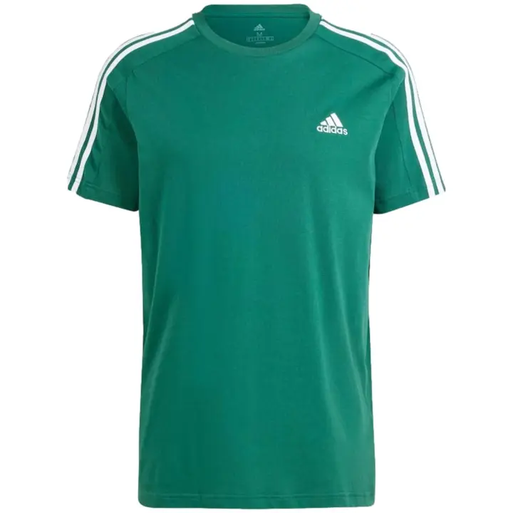 Camiseta de Manga Corta Adidas Essential Single 3 Bandas para hombre en color verde - 1