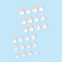 Uñas Postizas Brillantes Cortas En Rosa Estilo Francés Gradient 24 Piezas Uñas Artificiales Reutilizables Para Manicura Falsa - details 5