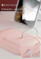 Espejo De Maquillaje Plegable Con Luz LED Tricolor USB Para Baño Y Mesa De Vestir Iluminación Dimmable Para Belleza - details 10