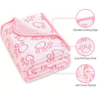 Manta Para Mascotas Suave Y Fluffy Con Estampado De Patas Lindas Almohadilla Cálida Y Cómoda Para Perros Material De Poliéster Coral - details 3