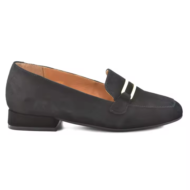 Mocasines Negros de Piel Casual  Piel Genuina  Aplique Decorativo - 1