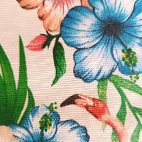 LaFábricadelasTelas - loneta estampada  tropical flamencos y flores  mantel antimanchas,repelente al agua para exterior e interior tejido por metros. 1'4 metros ancho. - details 3