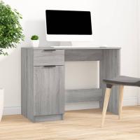 vidaXL Escritorio de madera contrachapada 100x50x75 cm en color Blanco/Marrón roble/Roble Sonoma y más | estructura resistente ideal para salón dormitorio o estudio - details 7