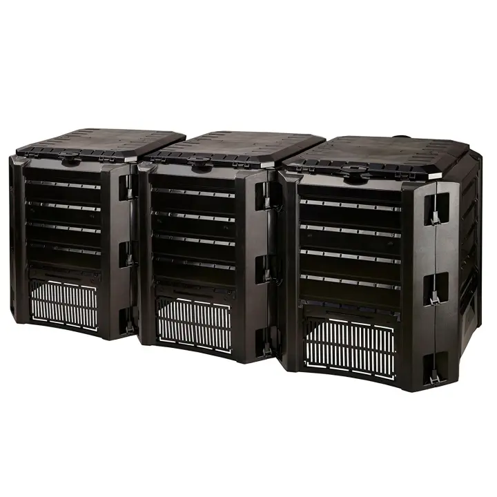 Compostador 1200 L PROSPERPLAST Compogreen Module de plástico en color Negro, 82,6 (alto) x 198 (ancho) x 71,9 (profundo) cms - 1
