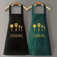Delantal De Cocina Impermeable Y AntiAceite Con Bolsillos Y Ajuste Personalizado Para Restaurantes Y Bar De Café Ideal Para Casa Y Cocina - details 0