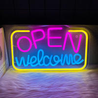 Letra LED De Bienvenida Abierta Signo Neon Para Decoración De Bar Business Tienda Club Suministro USB Material Acrílico - details 0