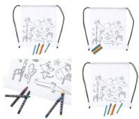 Lote de 15 mochilas coloreables para pintar con ceras regalos para cumpleaños fiestas infantiles detalles para niños en Bodas comuniones bautizos asociaciones tiendas entretenimiento mochila para colorear con ceras - details 4