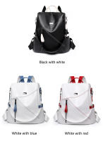 Mochila De Cuero Suave Para Mujer Antirrobo Con Cierre De Cremallera Casual Para Escuela Bolsa De Hombro Sencillo Verano - details 15