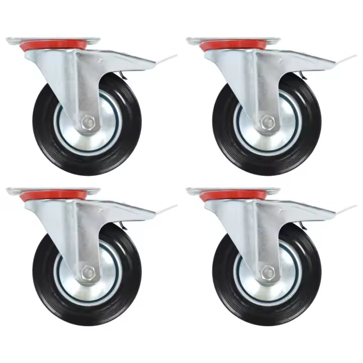 vidaXL Ruedas giratorias con frenos dobles 4 unidades 160 mm - 1