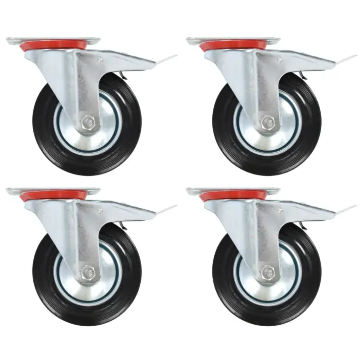 vidaXL Ruedas giratorias con frenos dobles 4 unidades 160 mm - 1