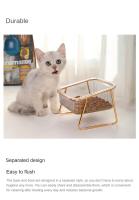 Tazón Doble Para Gatos Con Soporte Antideslizante Transparente Tazón De Agua Para Perros Y Gatos Alimentador De Animales - details 9