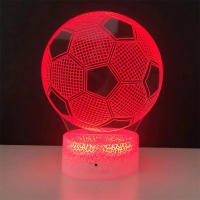 Lámpara De Mesa De Fútbol 3D Ilusión Luz Nocturna Para Niños Con Sensor Táctil Y Control Remoto Decoración Para Dormitorio Regalo - details 1