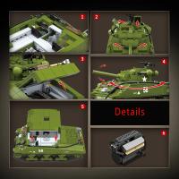Bloques De Construcción Militar Sherman M4A3 Tanque Medio UK Churchill KV-1 Panzer IV T-34 Juguetes Educativos Para Niños Regalos Para Adultos - details 2
