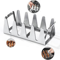 Rack De Costillas Para Barbacoa Práctico Multiusos Relleno De Asado De Acero Inoxidable Herramientas De Barbacoa - details 0