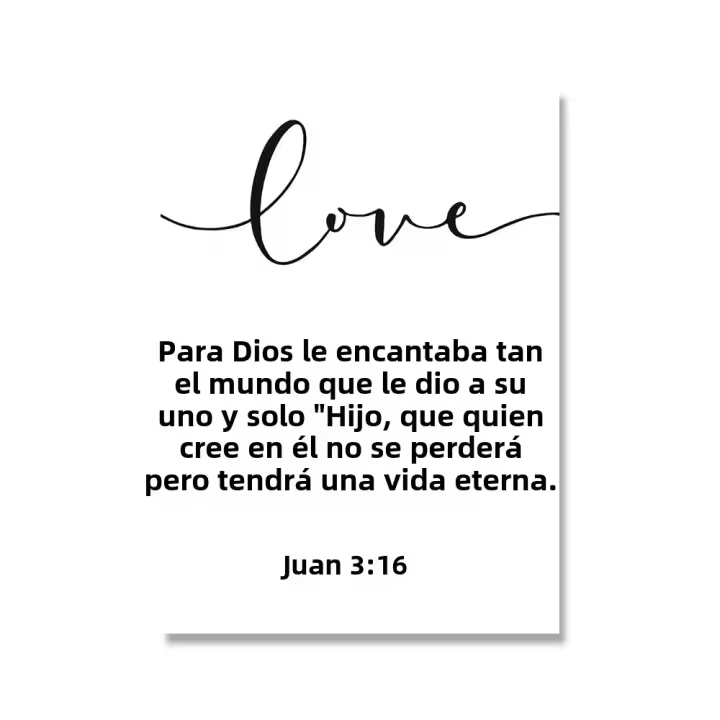 Arte De Pared En Lienzo Inspiracional Biblia Fe Amor Esperanza Decoración Para Sala De Estar Imagen De Palabras Clásicas Sin Marco - 1