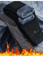 Pantalones Casuales De Corduroy Para Hombre Invierno Grueso Y Cálido Estilo Clásico Recto Trousers Térmicos De Fleece Moda Negocios - details 2