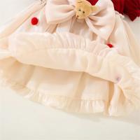Vestido De Princesa Para Bebé Niña Con Panel Tejido Y Bolita De Lana Twilight Nube Bow Manga Corta Estilo Diario Preppy - details 10