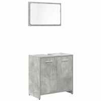 vidaXL Set muebles de baño 2 piezas madera contrachapada gris hormigón - details 4