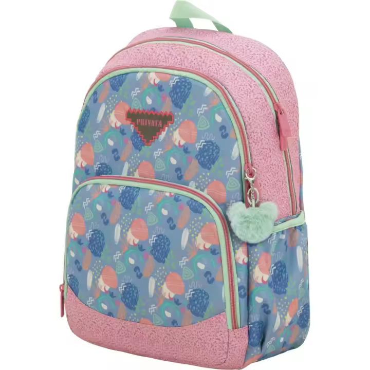 Mochila Escolar Privata Fun Doble Cuerpo 39,5/AC con Compartimentos y Bolsillos - Rosa, Marca Privata - 1