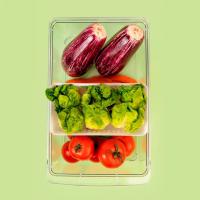 HOGUITA-Cajón Organizador Nevera con Cesta y Separador, Organizador Frigorífico para Alimentos, Verduras y Congelados, Ideal para Maximizar Espacio en el Frigorífico y Mantener el Orden - details 2