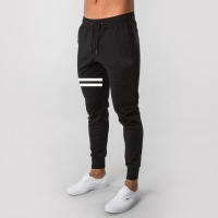 Pantalones De Correr Gris Para Hombre Musculares Suaves De Algodón Con Cierre De Cordón Pantalones De Gym Para Levantamiento De Peso - details 7