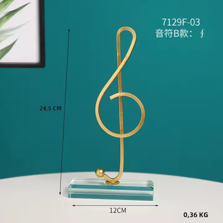 Decoración Creativa De Notas Musicales De Lujo Para Entrada Sala De Estar TV Armario De Vino Oficina Figura Metálica De 15cm - 1