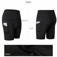 Pantalones cortos de Yoga para mujer, pantalones cortos de entrenamiento de cintura alta para gimnasio, Fitness, Yoga, levantamiento de glúteos, mallas de yoga para correr, pantalones cortos de ciclismo - details 6