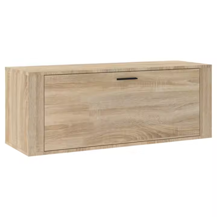 Mueble zapatero pared contrachapada roble Sonoma 100x35x38 cm - 1
