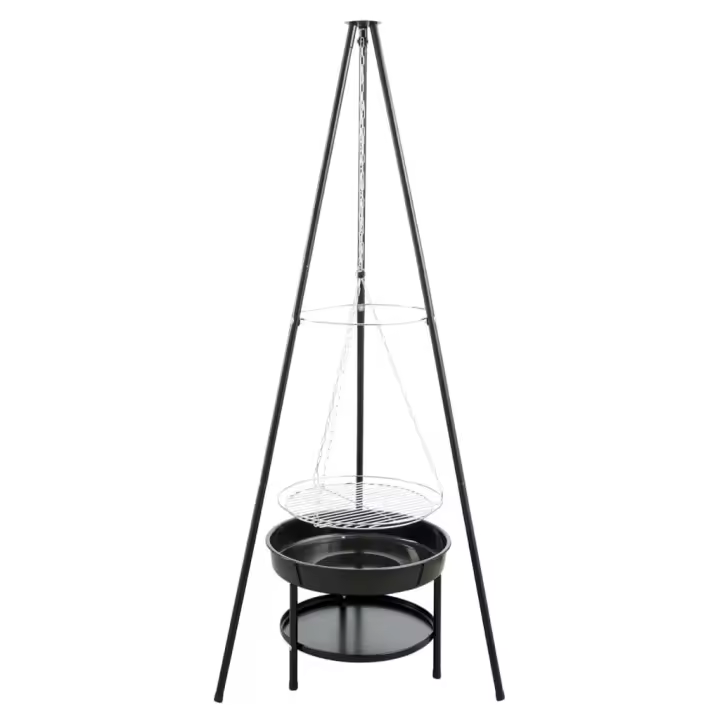 RedFire Barbacoa de jardín con trípode y brasero negro 50 cm - 1