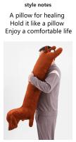 Cojín De Peluche De Perro Dachshund Suave Y Duradero Para Abrazar Decoración De Sofa Regalo Para Niños Forma Larga Tamaño 47in - details 2