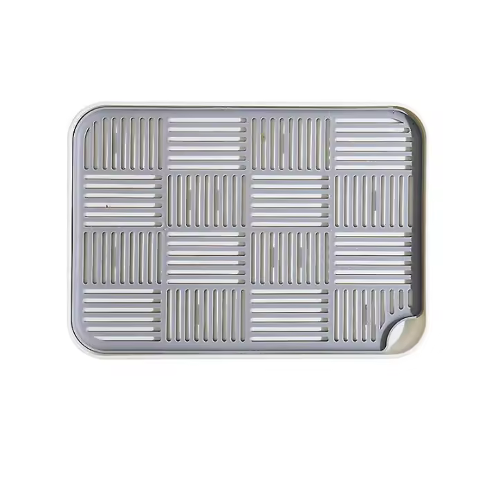 Bandeja de Goteo, escurridor de Platos con bandeja de Goteo, escurridor de platos, reja de Goteo para Cocina Gris - 1