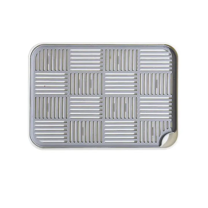 Bandeja de Goteo, escurridor de Platos con bandeja de Goteo, escurridor de platos, reja de Goteo para Cocina Gris - 1